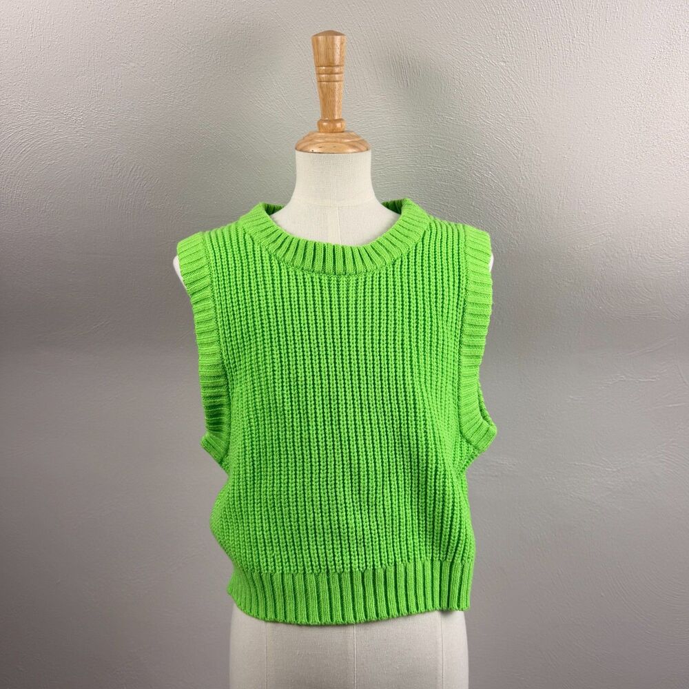 H&M Sweater Vest Neon Green Medium
